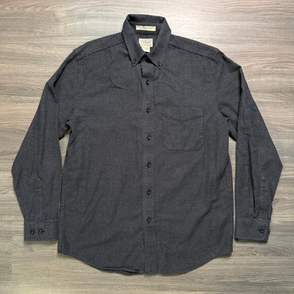 L.L. Bean Men's Wicked Good Flannel Shirt - Black/Grey - Picture 1 of 5